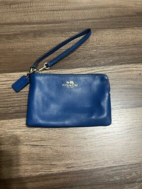 Coach Leather Wristlet in Blue